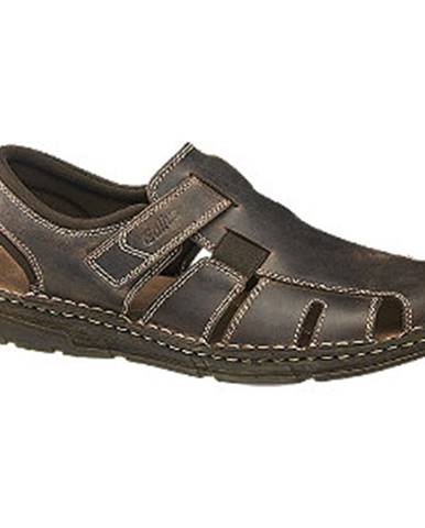 Hnedé kožené komfortné sandále Gallus
