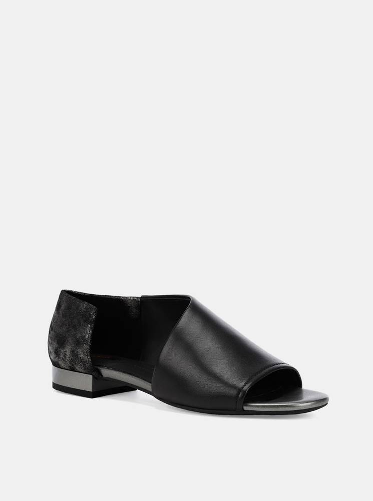 Čierne dámske kožené sandál...