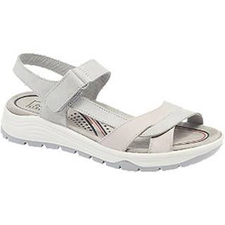 Sivo-ružové  kožené komfortné sandále Easy Street