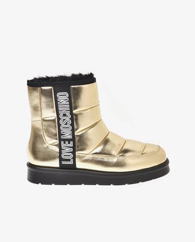 Zlatá zimná obuv Love Moschino